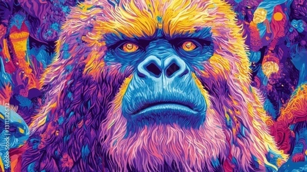 Fototapeta Vivid Yeti Patterns in Bold and Colorful Design