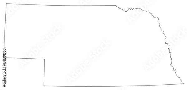 Obraz Nebraska state outline map in black color