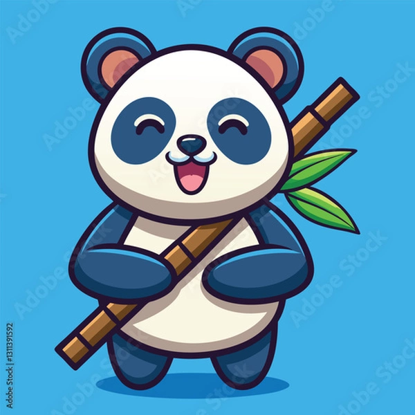 Fototapeta A cute cartoon panda vector