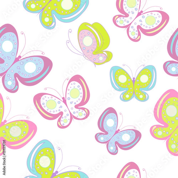 Fototapeta beautiful  butterflies, isolated on a white