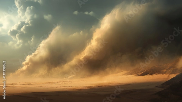Obraz Quad spinning dust clouds on dunes-1