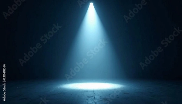 Obraz Beam of Light Shining Down in a Dark Room Interior