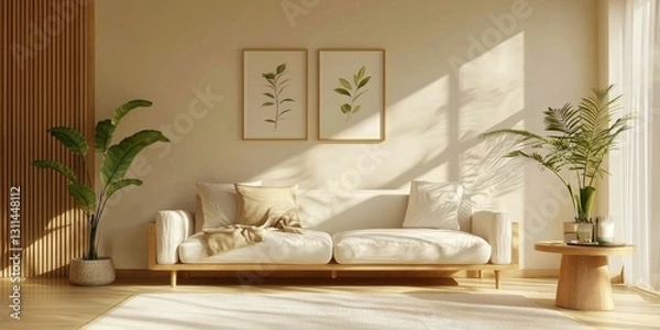 Fototapeta Embracing Natural Light in a Minimalist Living Space
