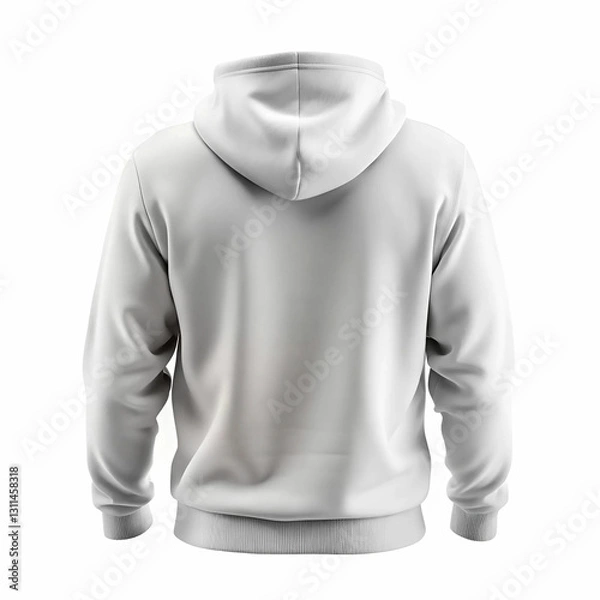 Fototapeta A realistic men s hoodie mockup, back view, isolated on a white background,