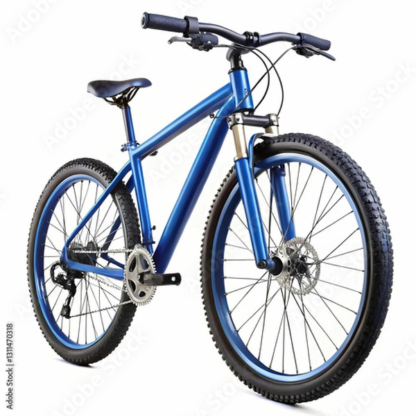 Obraz A modern mountain bicycle with 29-inch wheels, featuring a sleek blue frame,
