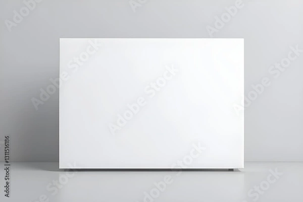 Fototapeta Blank White Rectangular Display Mockup on Gray Background