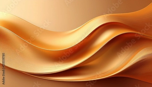 Fototapeta Abstract background. Warm Gold Caramel Smooth Gradient BG. Luxurious product presentation. Seamless gold & light caramel gradient, smooth transition.  Elegant & opulent backdrop.