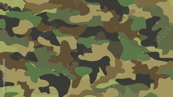 Fototapeta Khaki  military army green hunting. Camouflage seamless pattern. Trendy style camo, repeat print. Vector illustration. Khaki texture, military army green hunting. camouflage classic green brown patter