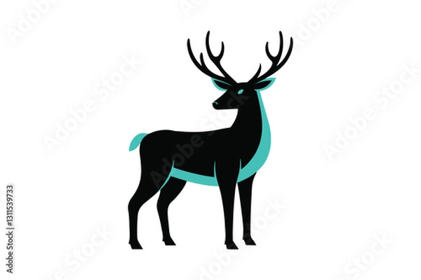 Obraz deer silhouette vector