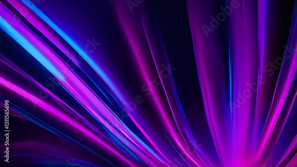 Fototapeta Abstract Light Trails: Dynamic streaks of vibrant purple and blue light create an energetic and visually captivating abstract background, suggesting speed and motion.