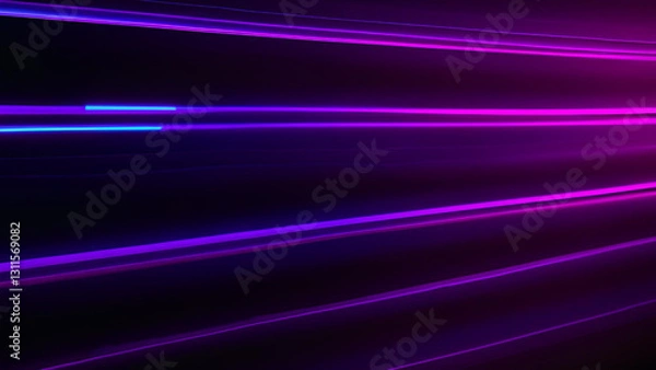 Obraz Abstract Neon Lines: Dynamic neon lines streak across a dark backdrop, creating a sense of speed, energy, and futuristic aesthetic. Perfect for technology, sci-fi, or modern design projects.