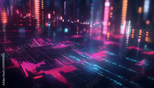 Fototapeta A futuristic trading robot executing trades on a digital platform  -