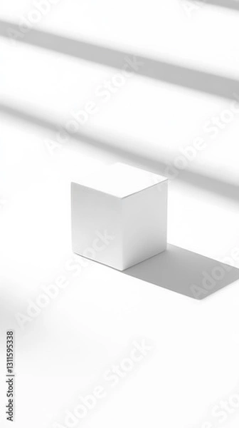Fototapeta Minimalist white paper fold in natural light studio setting abstract photography soft shadows