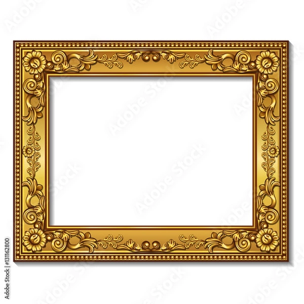 Obraz frame gold color with shadow