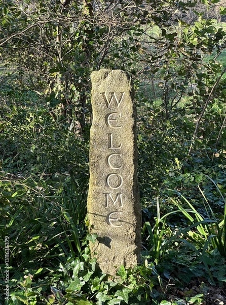 Obraz carved stone column, welcome waystone