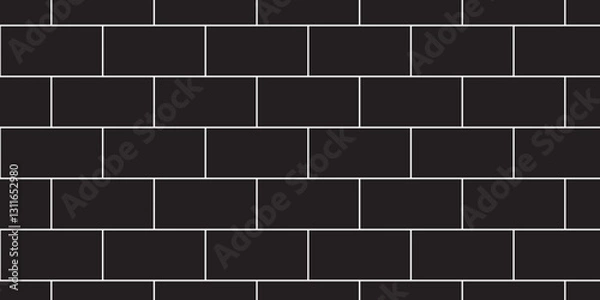 Fototapeta Pavement seamless mosaic stone concrete wall surface tiles. subway vector block rock black brick wall texture background.	