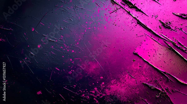 Fototapeta Magenta and Bronze Splattered Brushstroke Art with Halftone Explosions and Grunge Splatter for Vibrant Wallpaper
