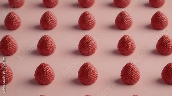 Fototapeta Textured red eggs pattern flat lay, product background. Mockup