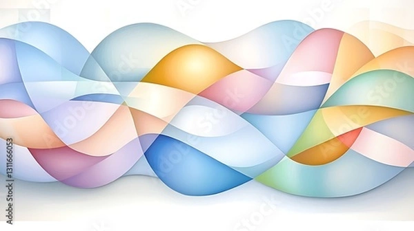 Fototapeta Abstract Pastel Wave Design Swirling Colorful Background Texture