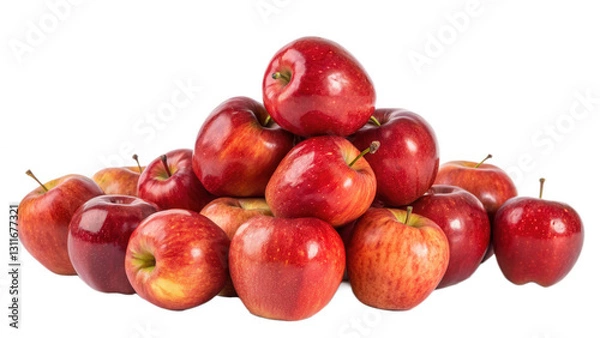 Obraz Pile of Red Apples Isolated on White Background High-Quality Stock Photo