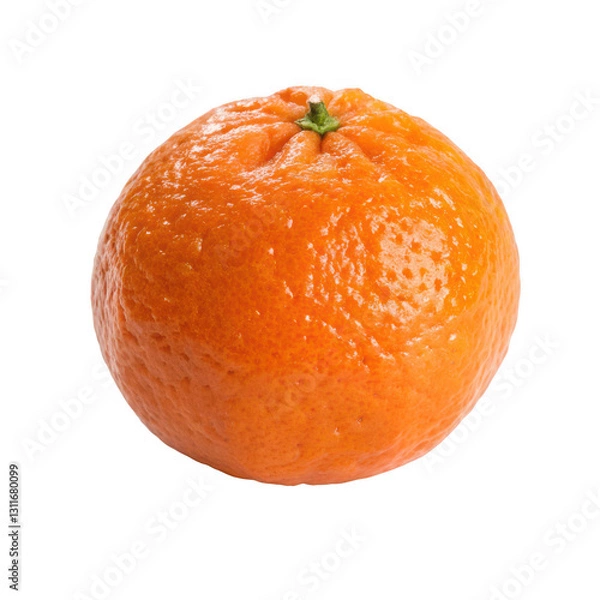 Obraz Vibrant Single Mandarin Orange on White Background A Fresh Citrus Image