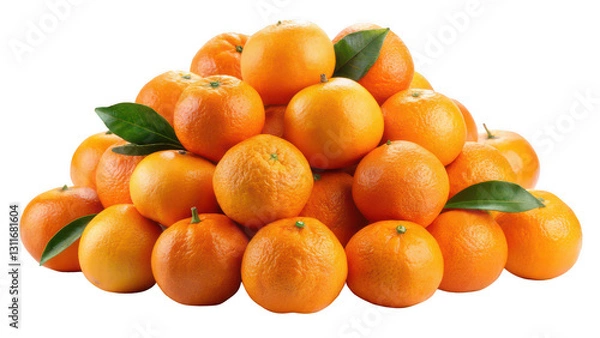 Obraz Fresh Juicy Oranges A Pile of Ripe Citrus Fruits Isolated on White Background