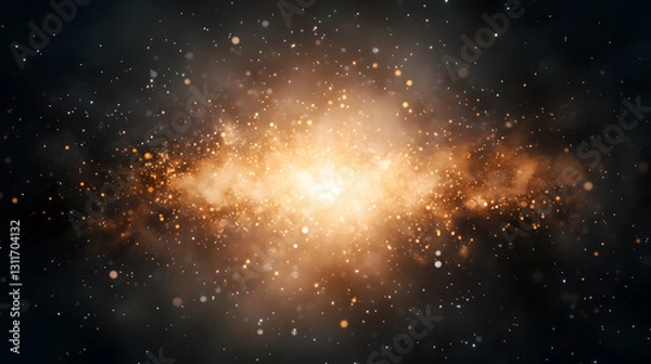 Fototapeta Dark matter represented by translucent cosmic clouds enveloping a mysterious, glowing celestial core, symbolizing the enigmatic nature of the universe and astrophysics.
