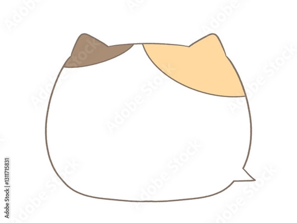 Obraz かわいい三毛猫の吹き出し