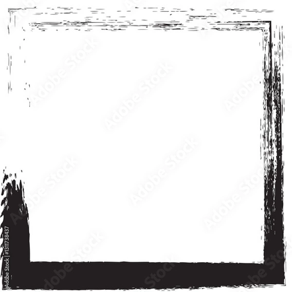 Fototapeta Frame square ink grunge. Design elements