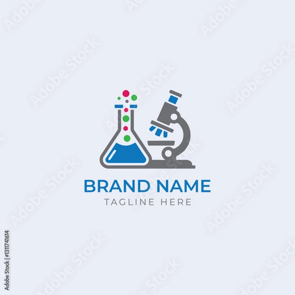 Obraz Biotech Laboratory Vector Logo Creative Science Brand Identity
