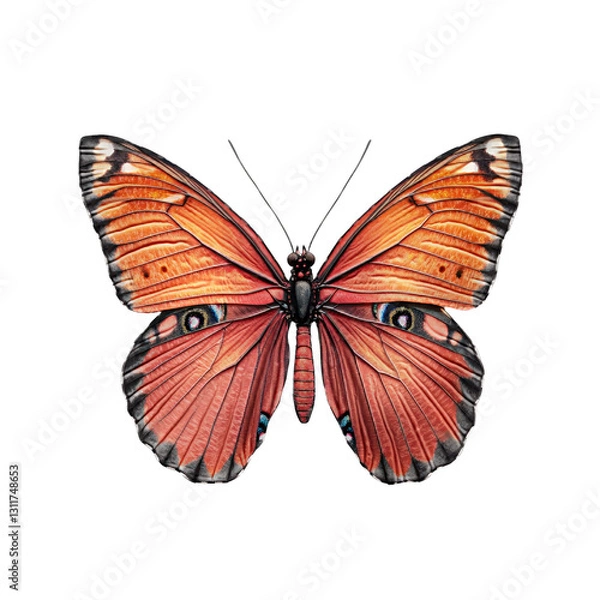 Fototapeta A vibrant orange butterfly displaying intricate wing patterns.