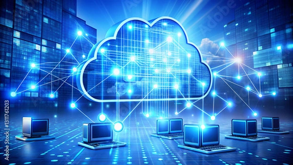 Fototapeta Cloud computing technology