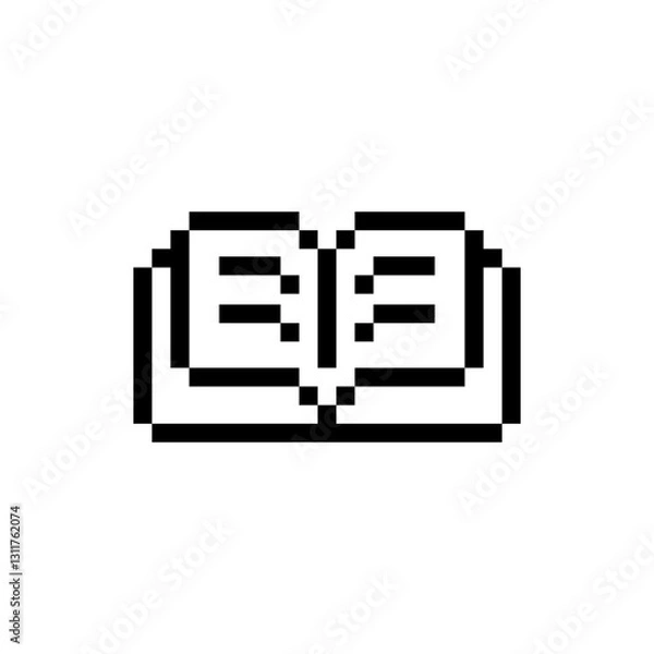 Fototapeta book pixel icon vector design with trendy style