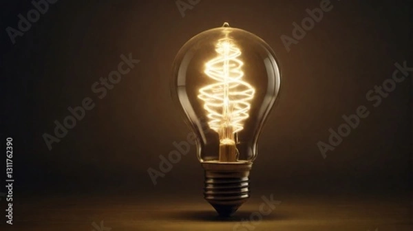 Fototapeta concept of an idea, a light bulb went on