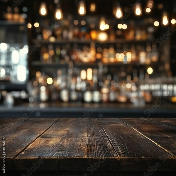 Fototapeta product display setup on dark wooden table