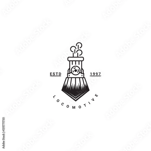 Obraz Locomotive Logo Design Train Engine Vector Template