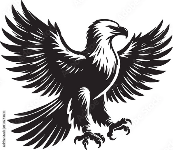 Fototapeta black eagle tattoo vector, eagle silhouette vector, eagle logo vector, eagle vector icon, eagle silhouette vector isolated on white background