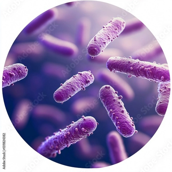 Fototapeta Probiotic Bacteria Set in Circle for Gut Microbiot Concept Image