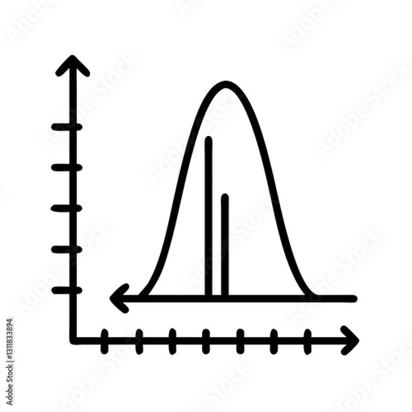 Fototapeta standard deviation icon, standard deviation line art - simple line art of standard deviation, perfect for standard deviation logos and icons