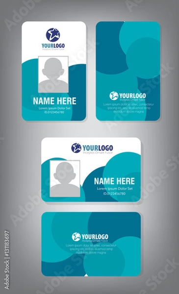 Obraz Vertical and Horizontal Identification id cards set Vector illustration