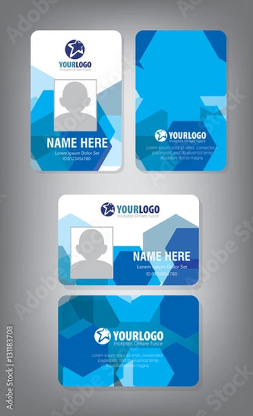 Obraz Vertical and Horizontal Identification id cards set Vector illustration