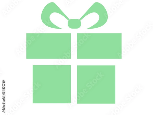 Obraz gift box with green ribbon