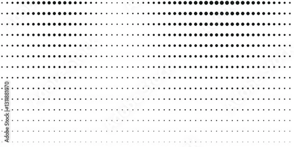 Obraz Halftone gradient. Dotted gradient, smooth dots spraying and halftones dot background seamless horizontal geometric pattern vector template set.vector iustrator