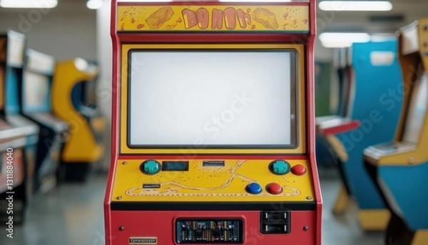 Obraz Classic arcade game machine in a retro gaming environment.