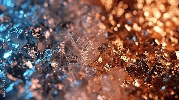 Fototapeta Luminous Crystal Formation, A Macro View of Geological Brilliance