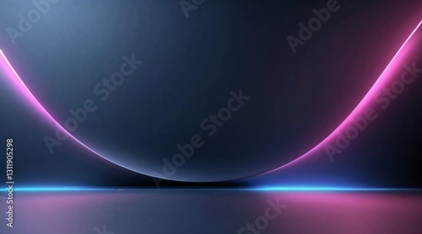 Fototapeta Sleek Minimalist Digital Background with Subtle Neon Accents in Cool Tones