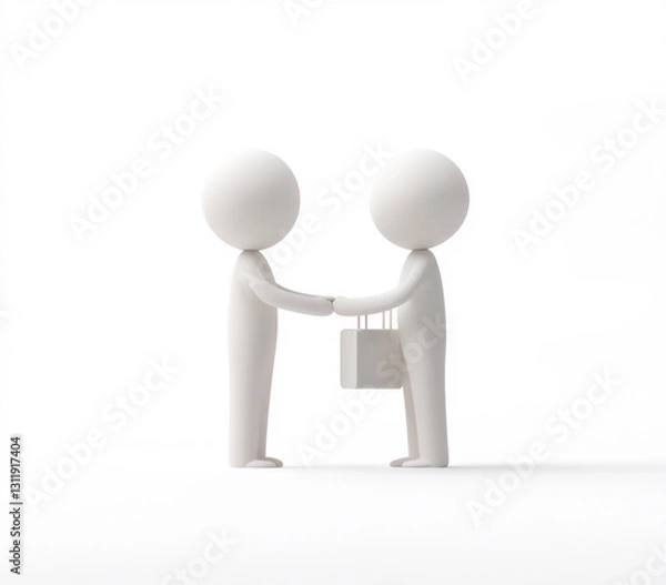 Obraz 3d rendering of two people shaking hands,