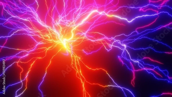 Obraz 荒れ狂う放電のエネルギーの3Dイラスト