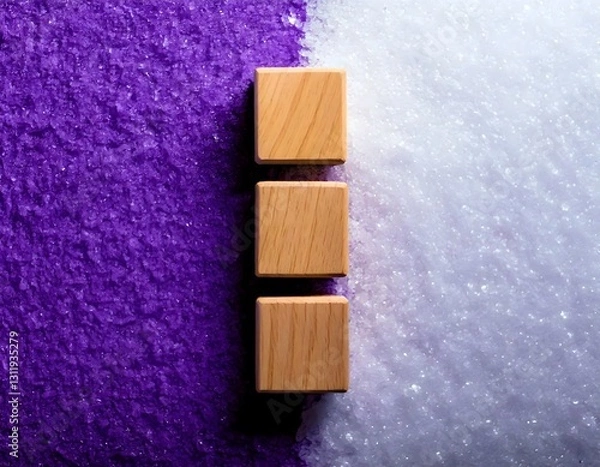 Fototapeta 静寂を奏でる、木製ブロックの瞑想（三文字素材：縦）