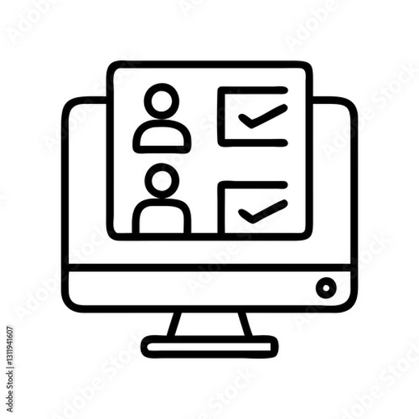 Fototapeta online survey icon, online survey line art - simple line art of online survey, perfect for online survey logos and icons